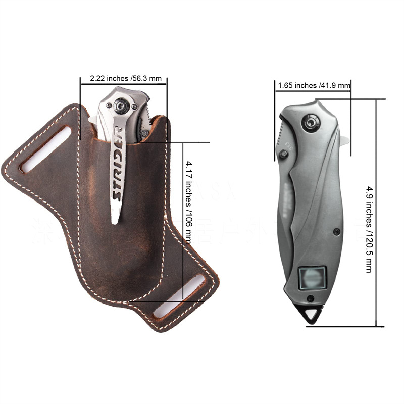 1PC Leather Knives Sheaths Fol - Edc Everyday Carry Knives 评论和价格