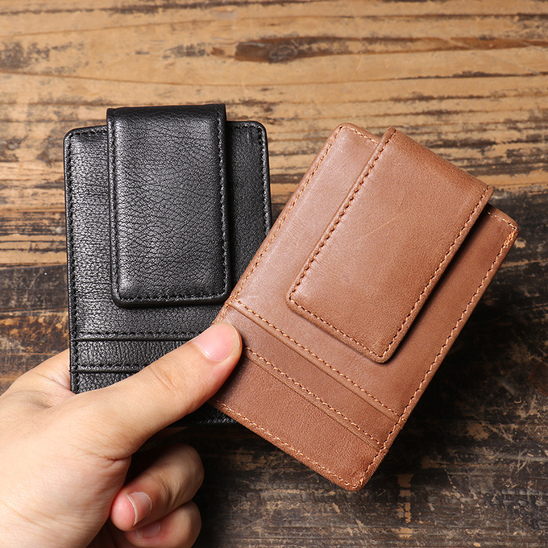 Men Slim Money Clip Wallet Lea - Money Clip Magnetic 评论和价格